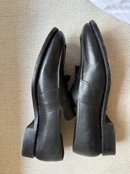 Men\'s Size 12 Dress Casual Michael Bastian Leather Tassel Loafers Black main image 5